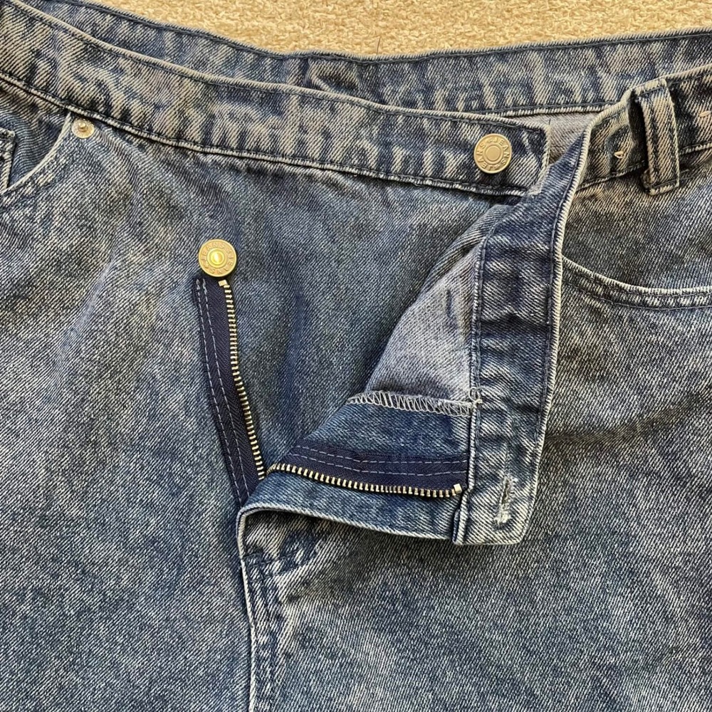 Baggy Y2K Blue Asphalt Large Jeans Barrel Leg Crossover Waist Streetwear - Picture 4 of 7